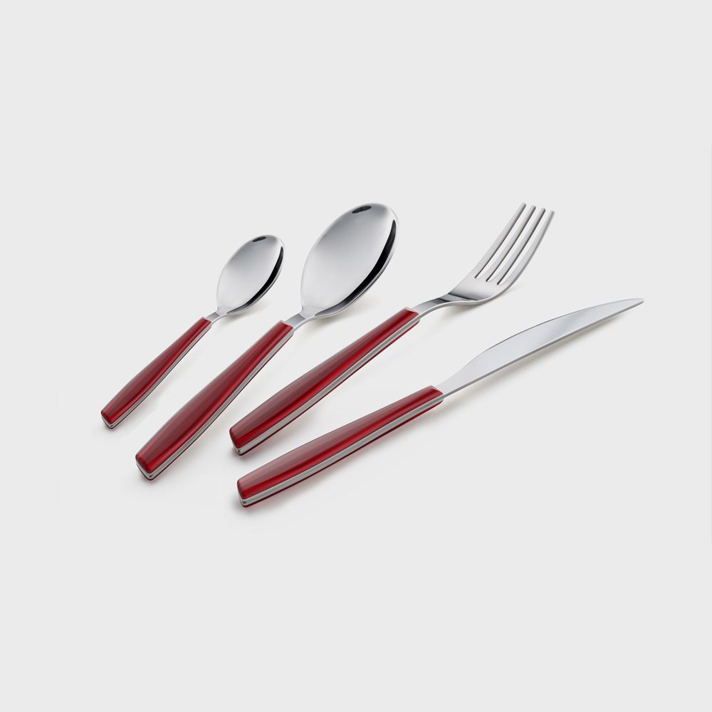 Color Wave Set da Tavola 4 Pezzi Rosso