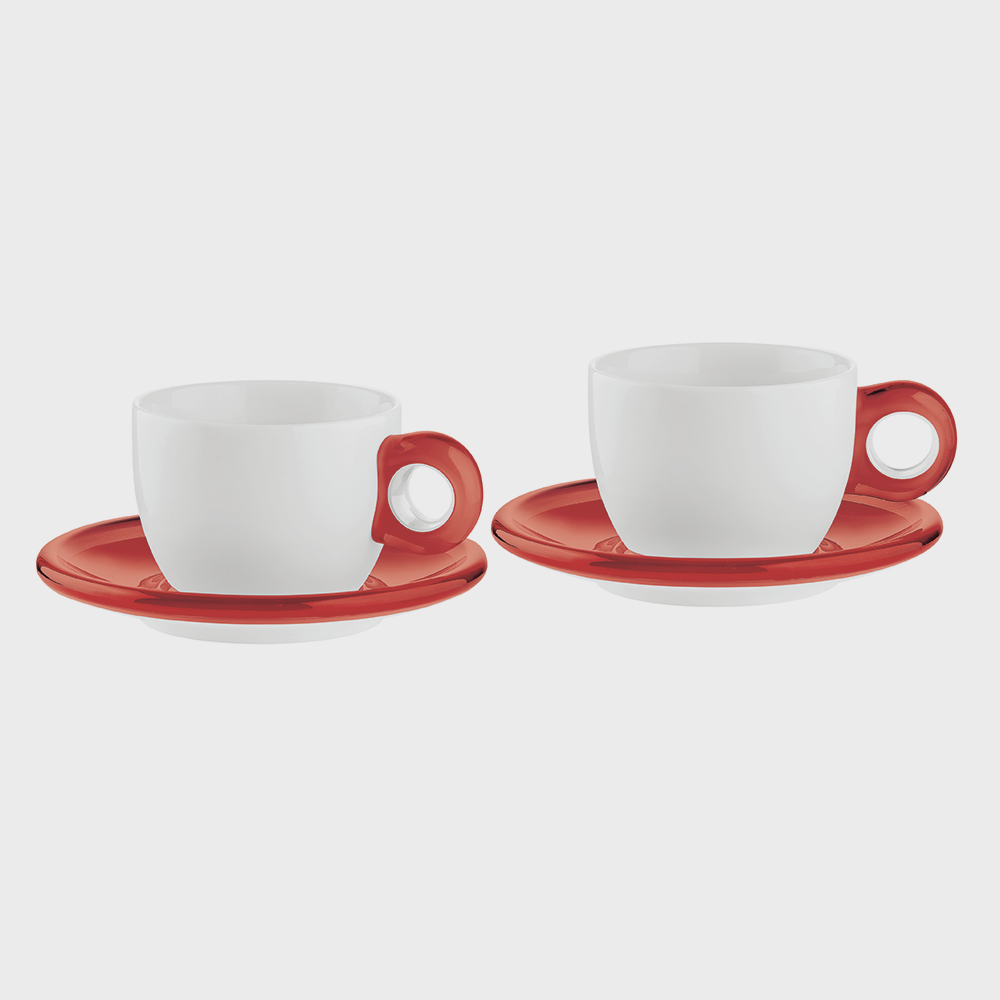 Set 2 tazze cappuccino c/piattino Gocce