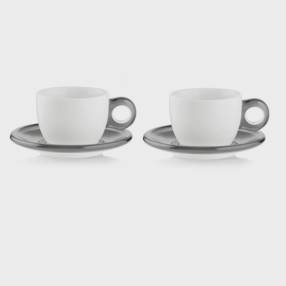 Set 2 tazze cappuccino c/piattino Gocce