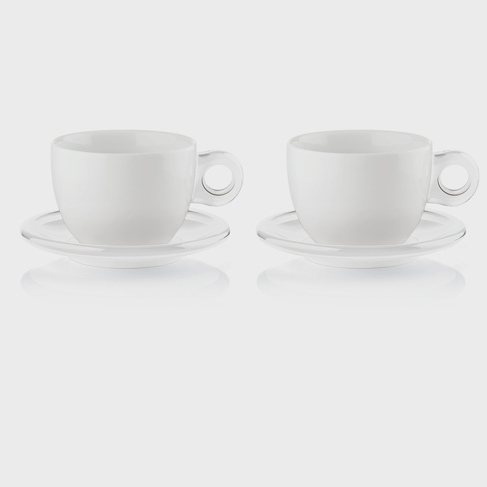 Set 2 tazze colazione c/piattino Gocce