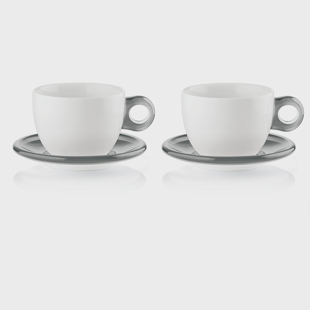 Set 2 tazze colazione c/piattino Gocce