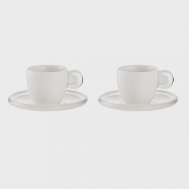 Set 2 tazzine caffè c/piattino Gocce
