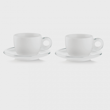 Set 2 tazze cappuccino c/piattino Gocce