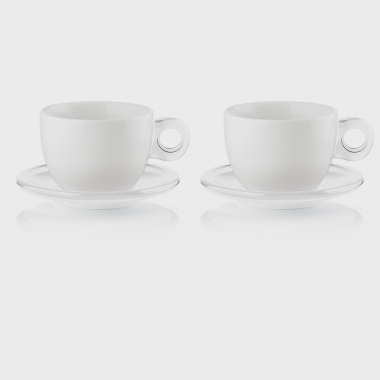 Set 2 tazze colazione c/piattino Gocce