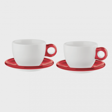 Set 2 tazze colazione c/piattino Gocce